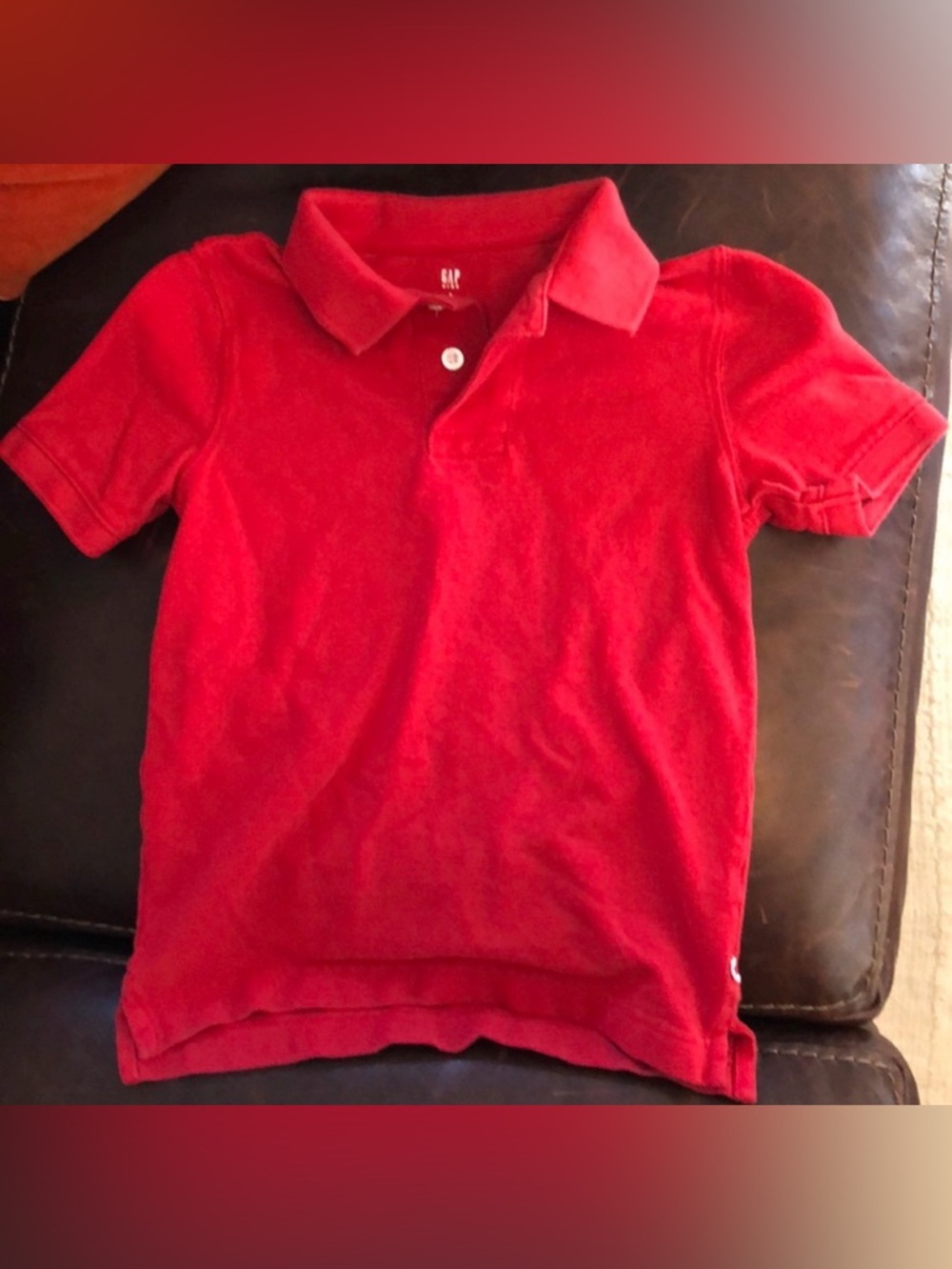 KIDS GAP KIDS red polo short sleeve cotton t-shirt - S